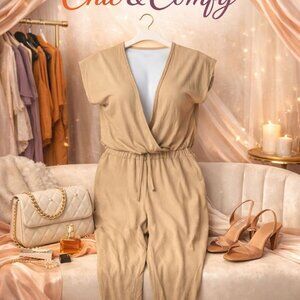 Tan/Cream Jumpsuit